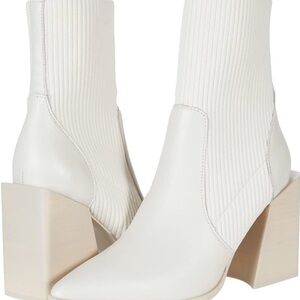 Blonde Structured Heel Knitsock Bootie